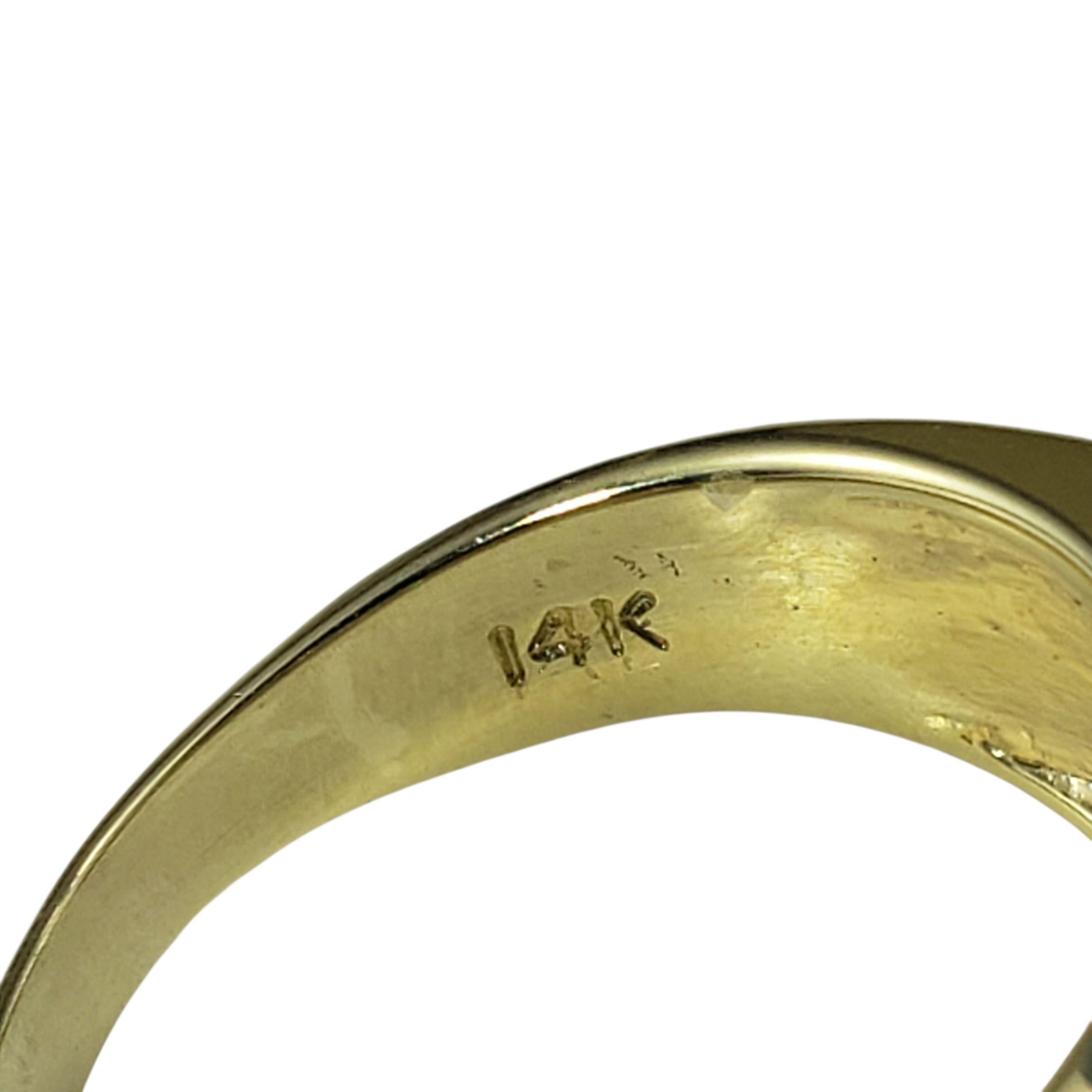 Donna Anello a fascia con diamante taglio principessa in oro giallo 14K misura 4,75 #23111 in vendita