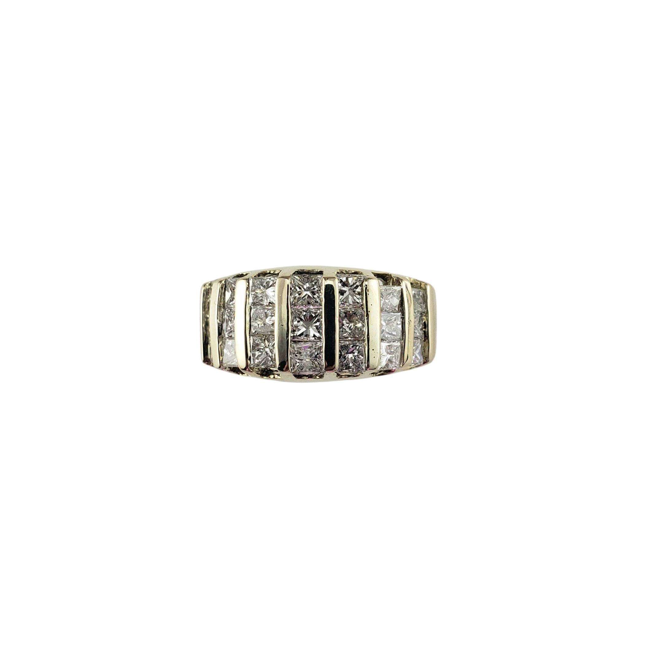 Anello a fascia con diamante taglio principessa in oro giallo 14K misura 4,75 #23111