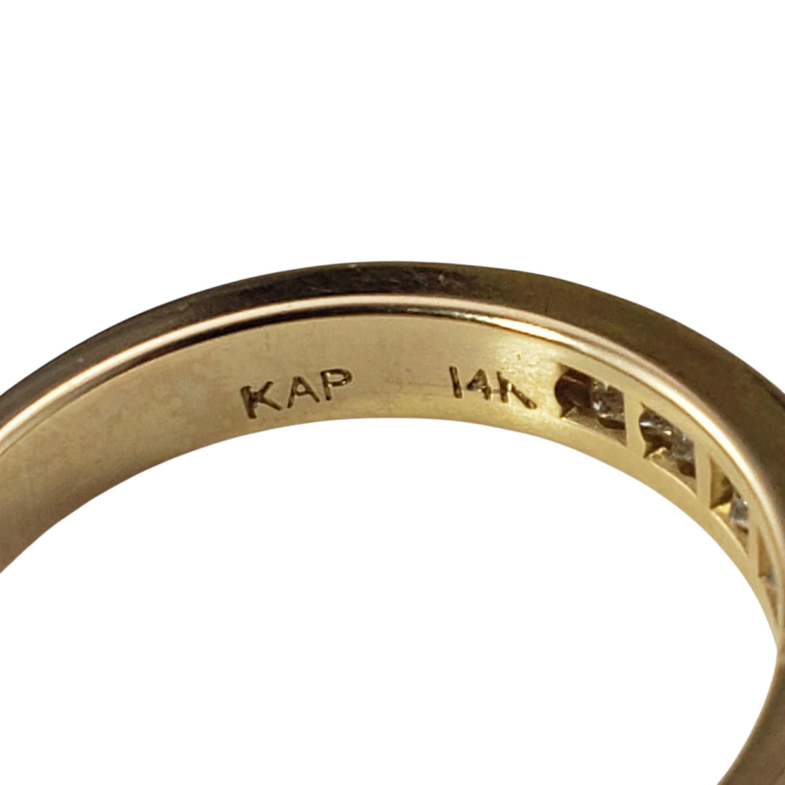 De las mujeres Anillo de oro amarillo de 14 quilates con diamantes talla princesa talla 6.5 #23152 en venta