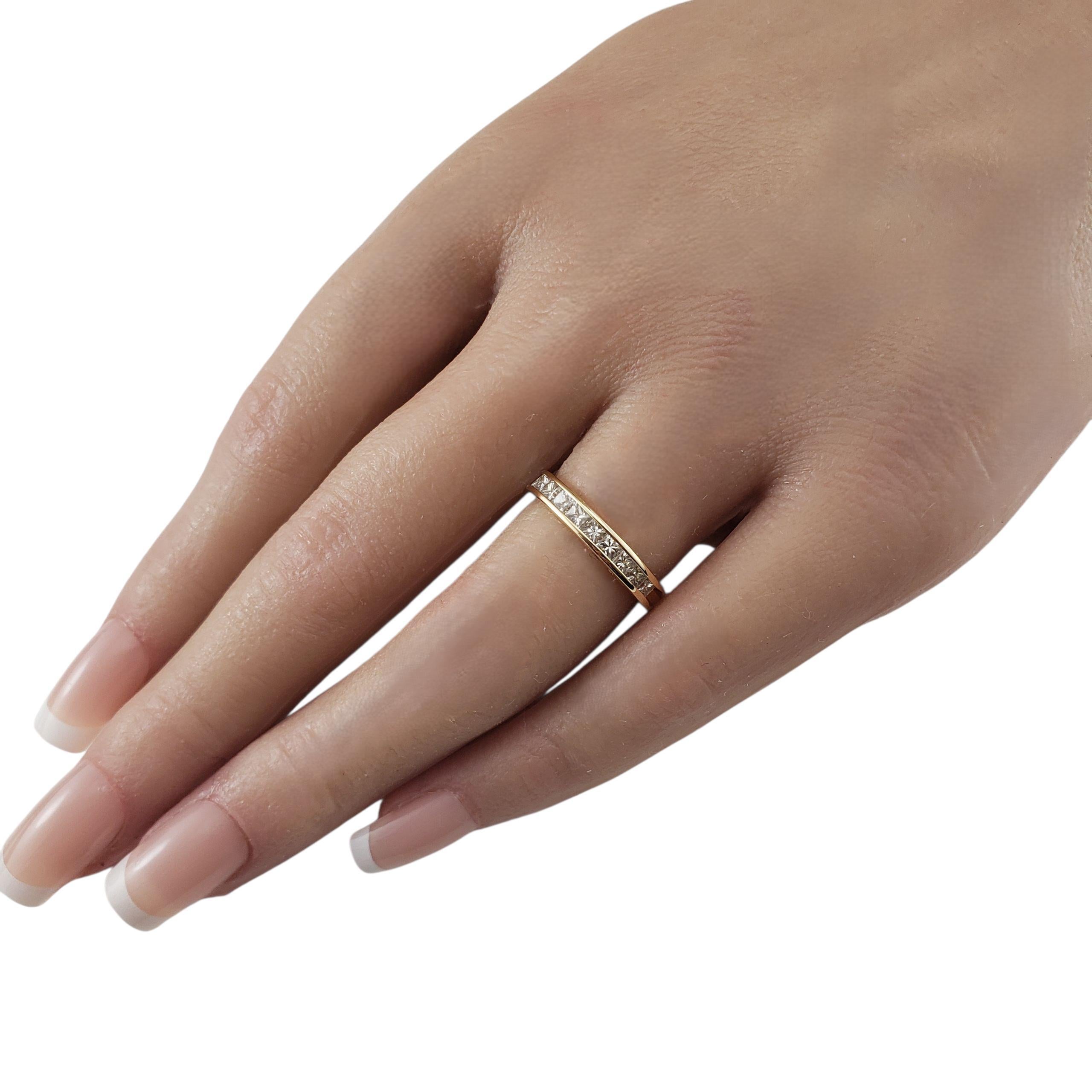 Anillo de oro amarillo de 14 quilates con diamantes talla princesa talla 6.5 #23152 en venta 1