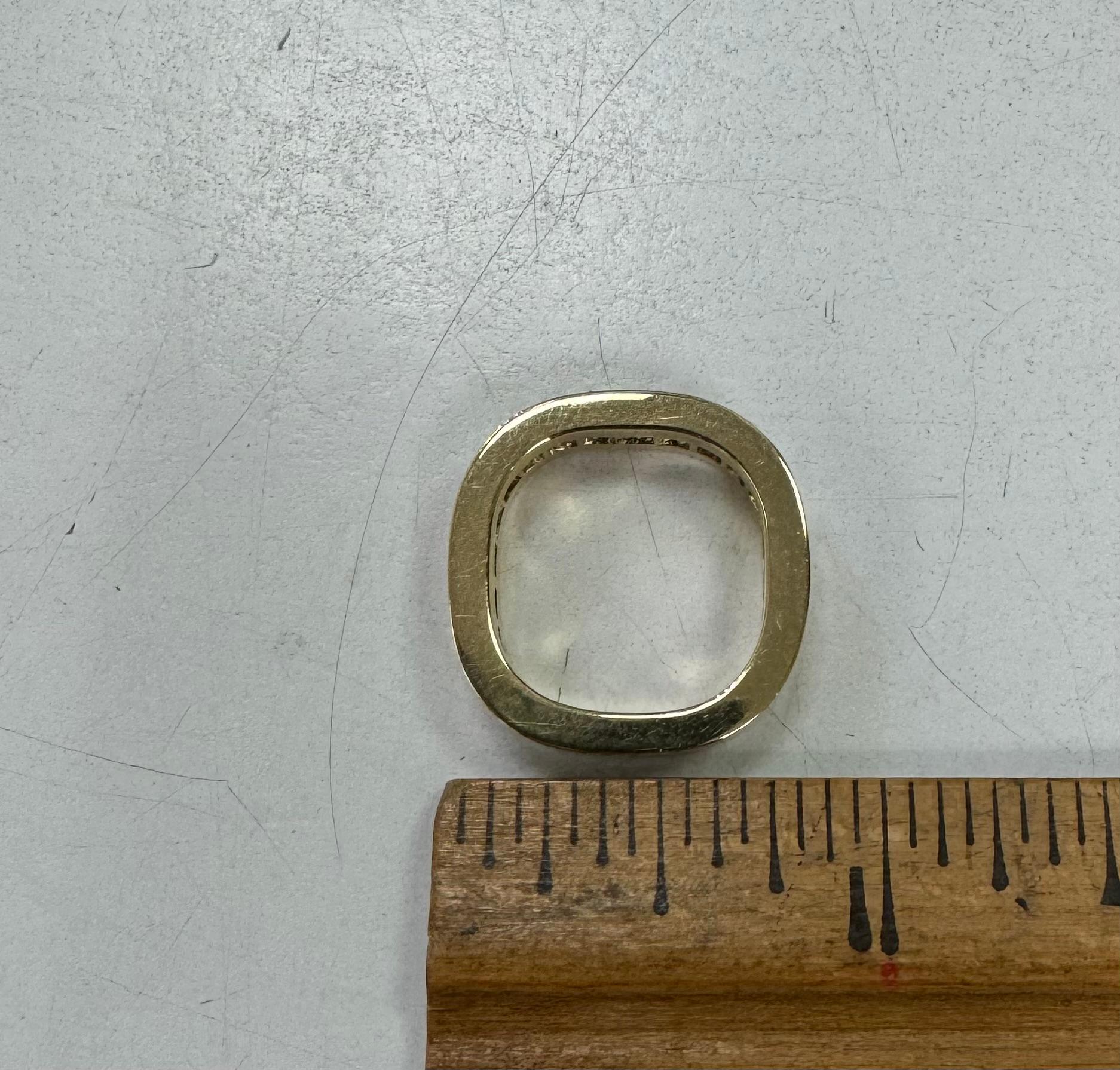 14k Yellow Gold Princess Cut Diamond  Eternity Ring 3.50 carats For Sale 5