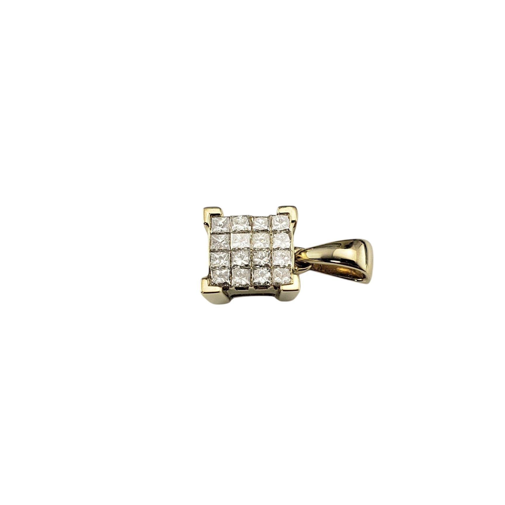 14K Yellow Gold Princess Cut Diamond Pendant JAGi Certified-

This 14K yellow gold pendant features sixteen princess cut diamonds set using the invisible setting technique, creating a smooth, uninterrupted surface of sparkling diamonds.

Approximate