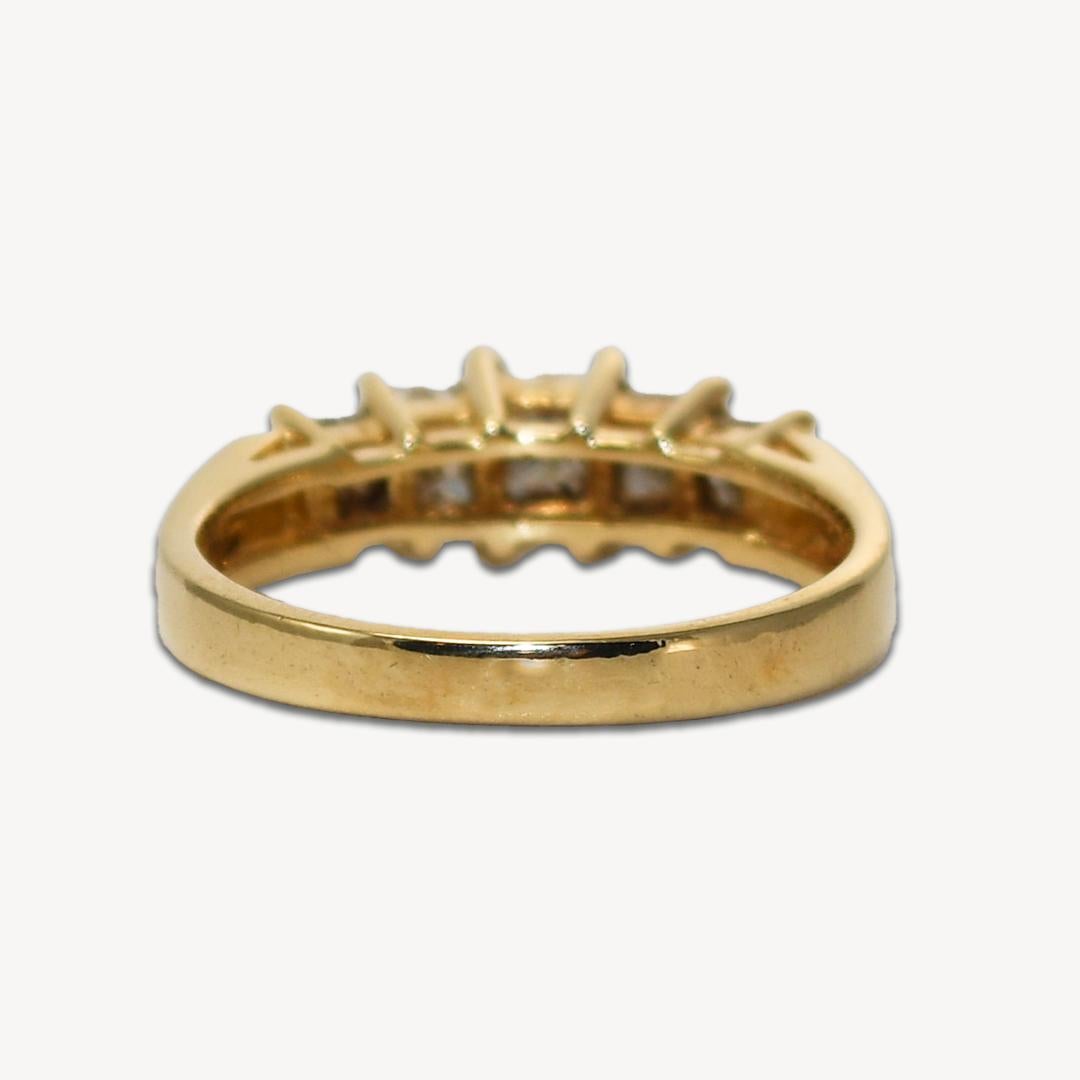 Women's or Men's 14K Yellow Gold Princess Cut Diamond Ring 1.00ct For Sale