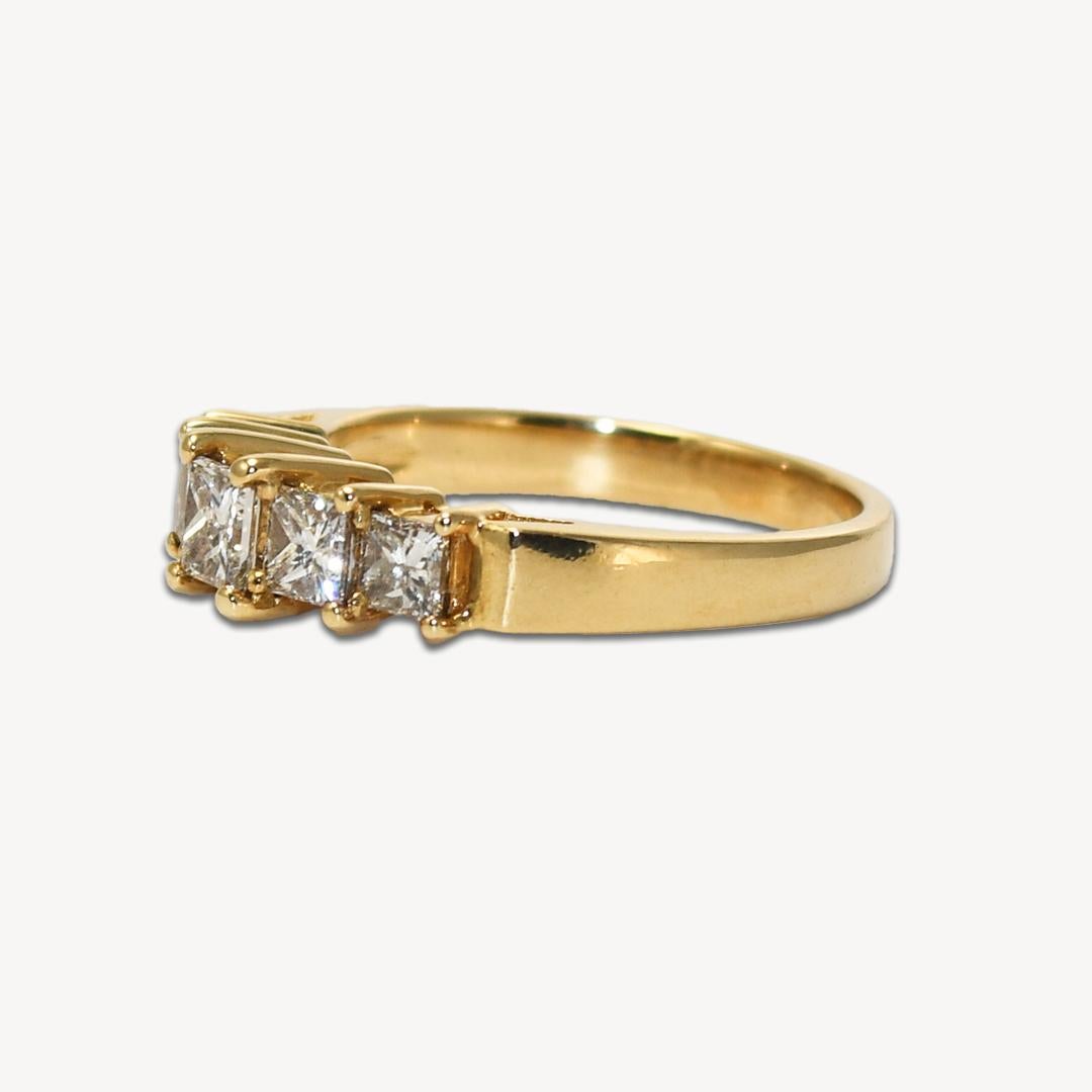 14K Yellow Gold Princess Cut Diamond Ring 1.00ct For Sale 2