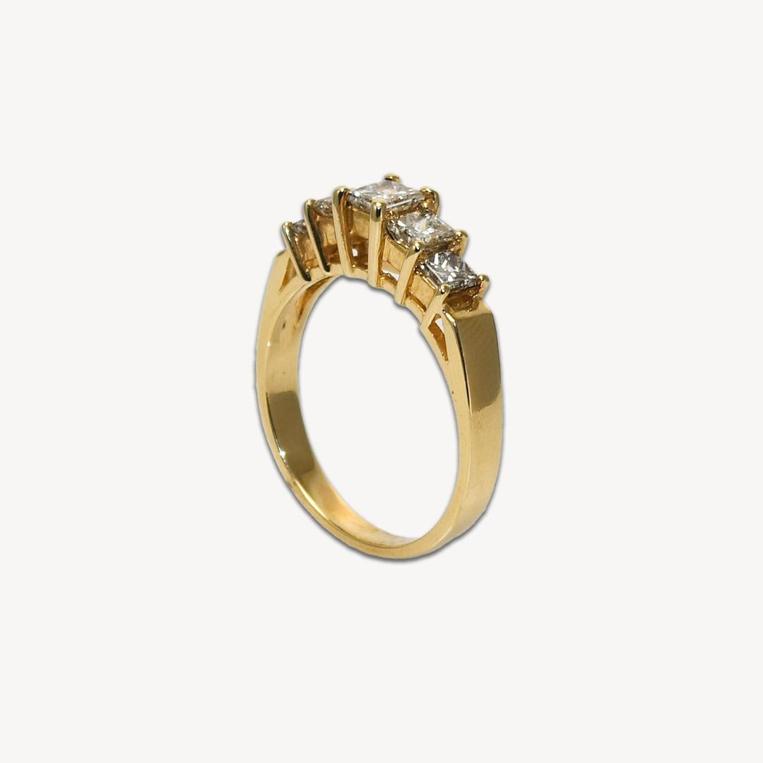 14K Yellow Gold Princess Cut Diamond Ring 1.00ct For Sale 3
