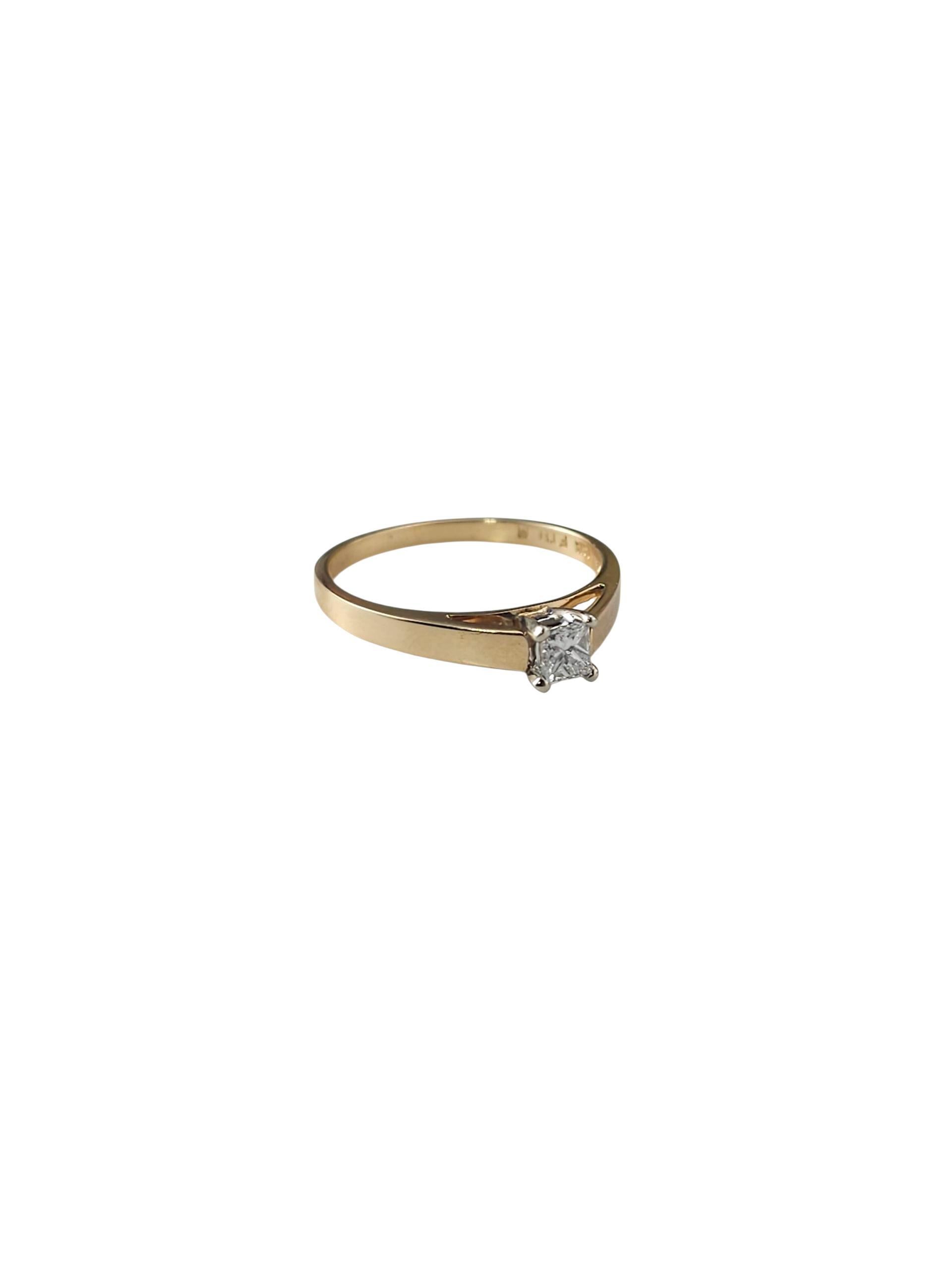 14K Gelbgold Prinzessinnenschliff Diamant Solitär Verlobungsring Größe 7 #23805 im Angebot 4