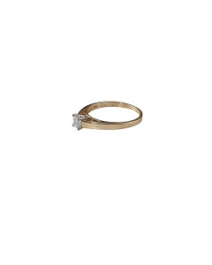 14K Gelbgold Prinzessinnenschliff Diamant Solitär Verlobungsring Größe 7 #23805