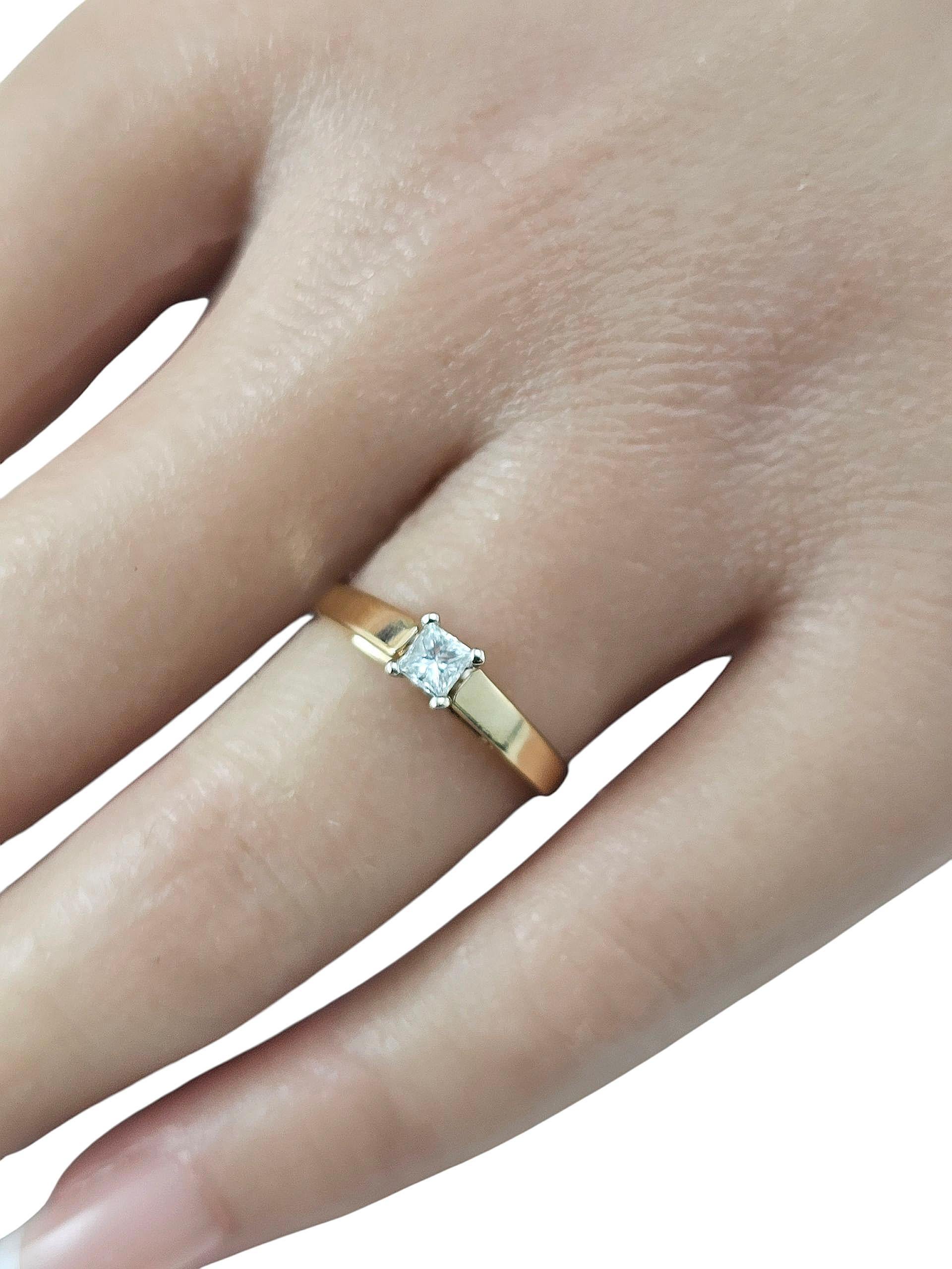 14K Gelbgold Prinzessinnenschliff Diamant Solitär Verlobungsring Größe 7 #23805 im Zustand „Gut“ im Angebot in Washington Depot, CT