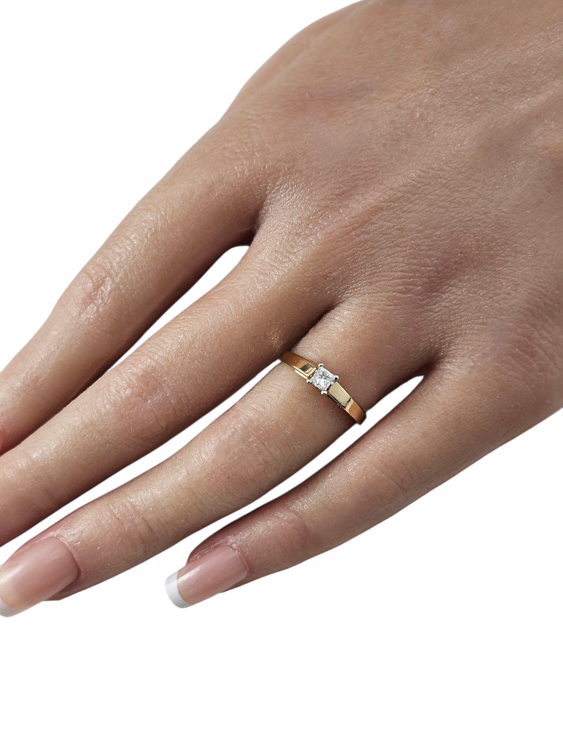14K Gelbgold Prinzessinnenschliff Diamant Solitär Verlobungsring Größe 7 #23805 Damen im Angebot
