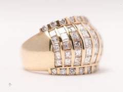 14K Yellow Gold Princess & Round Diamond Dome Ring, Approx. 2.7cttw