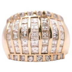 14K Yellow Gold Princess
Round Diamond Dome Ring, Approx. 2.7cttw