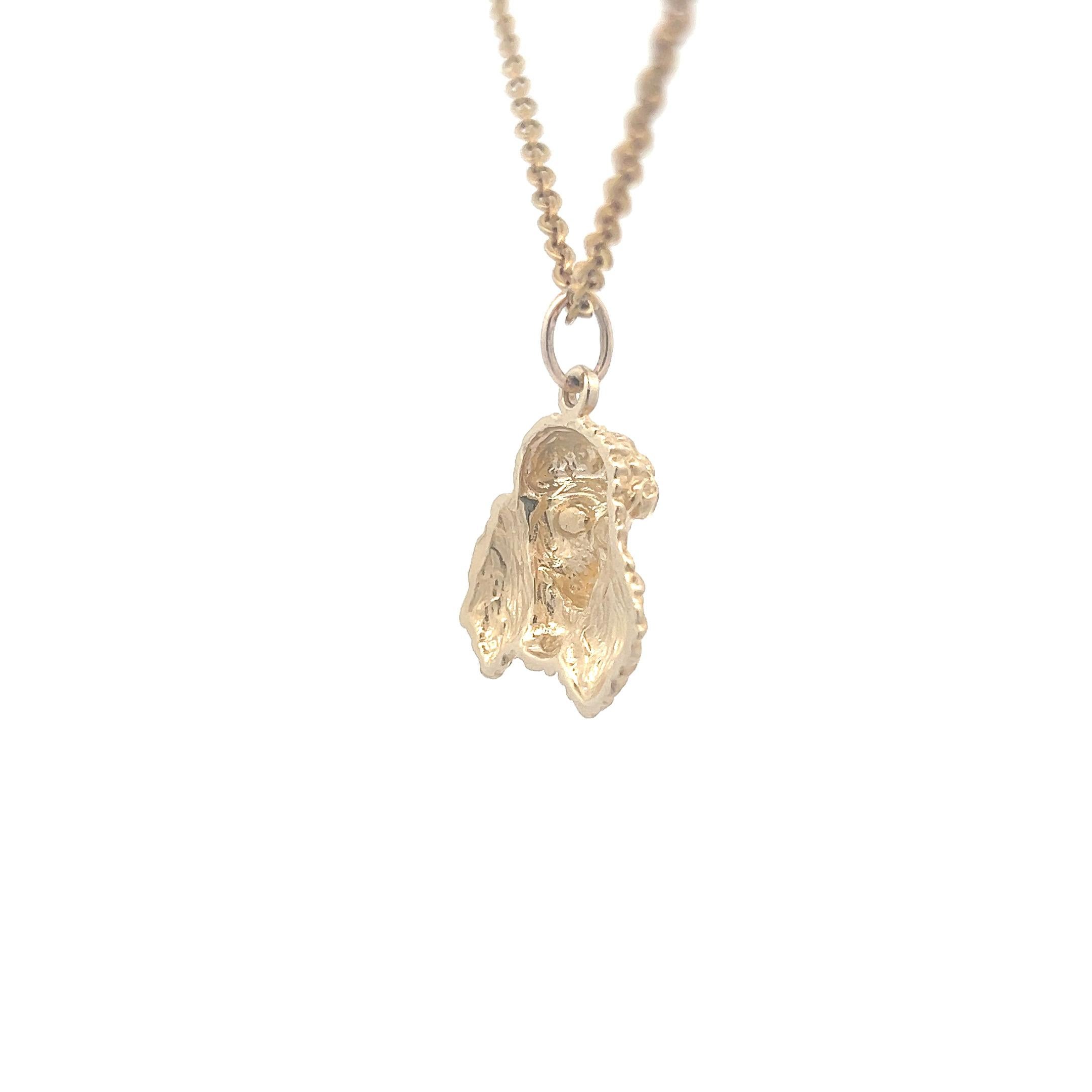 Pendentif chien en or jaune 14k Neuf - En vente à New York, NY