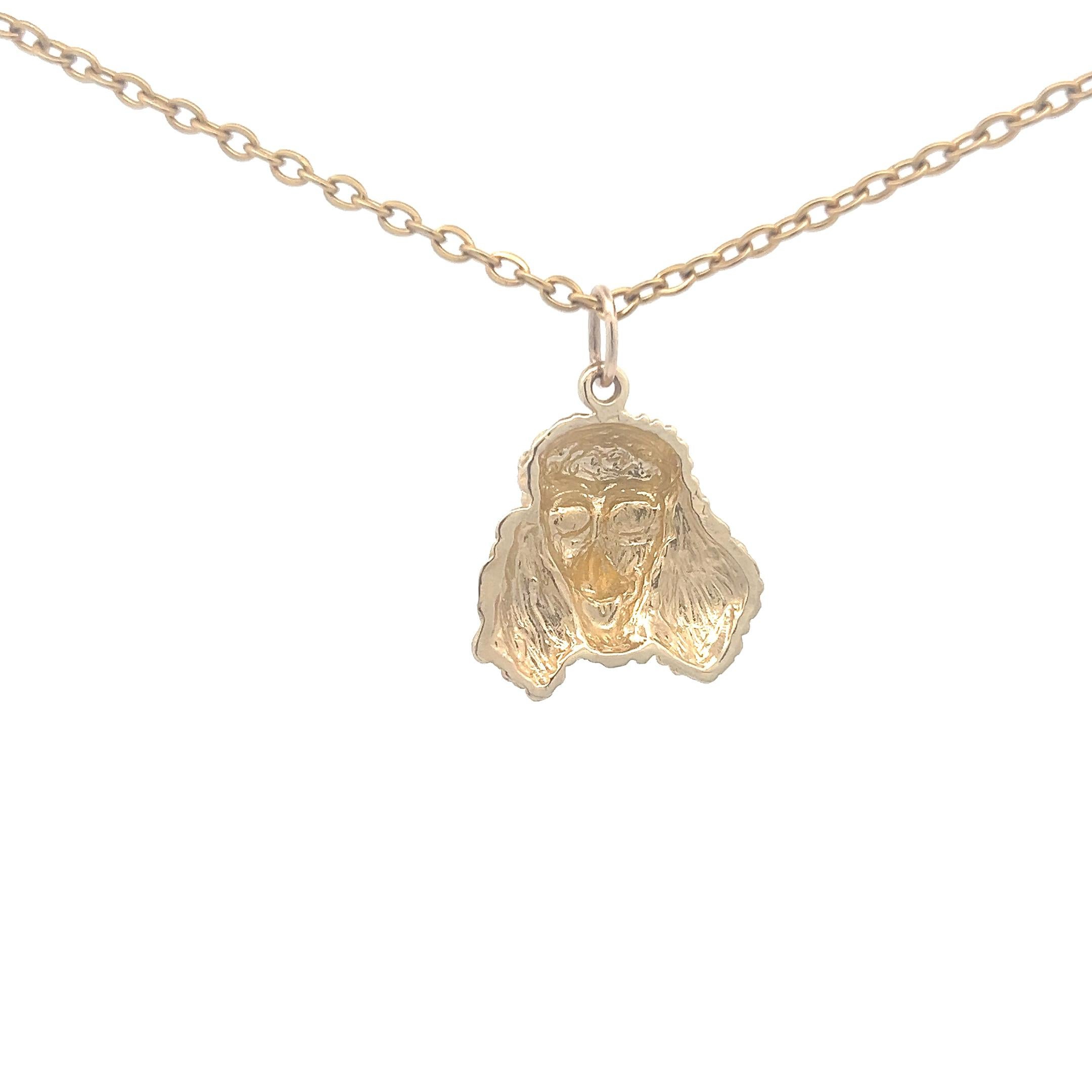 Pendentif chien en or jaune 14k Unisexe en vente