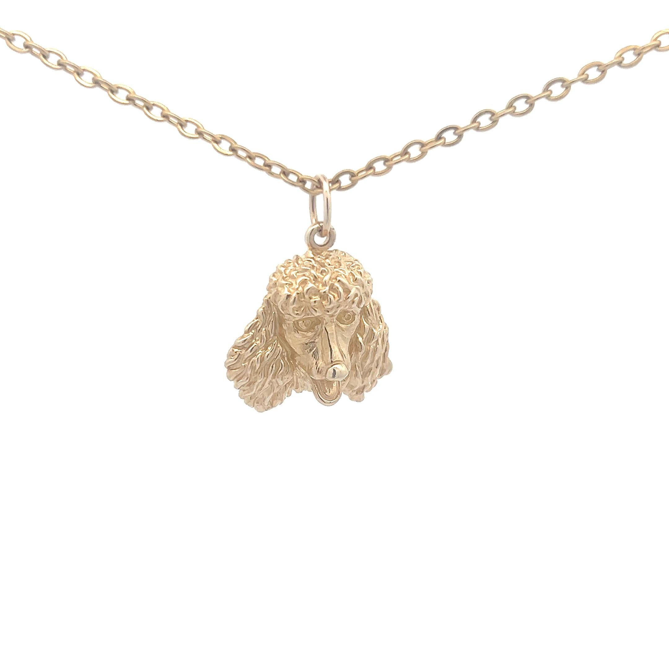 Pendentif chien en or jaune 14k en vente 2