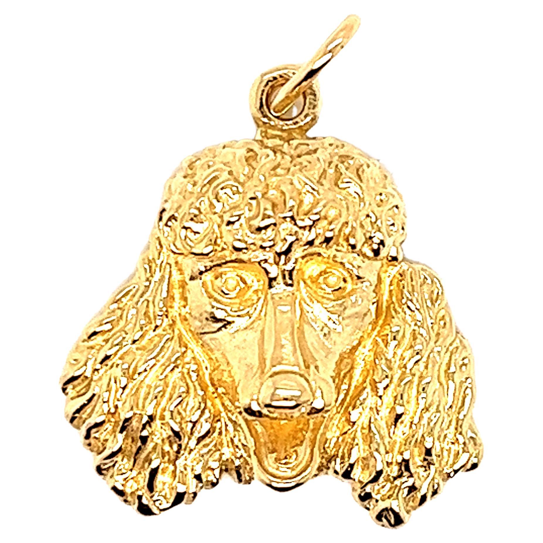 14k Yellow Gold Puddle Dog Pendant