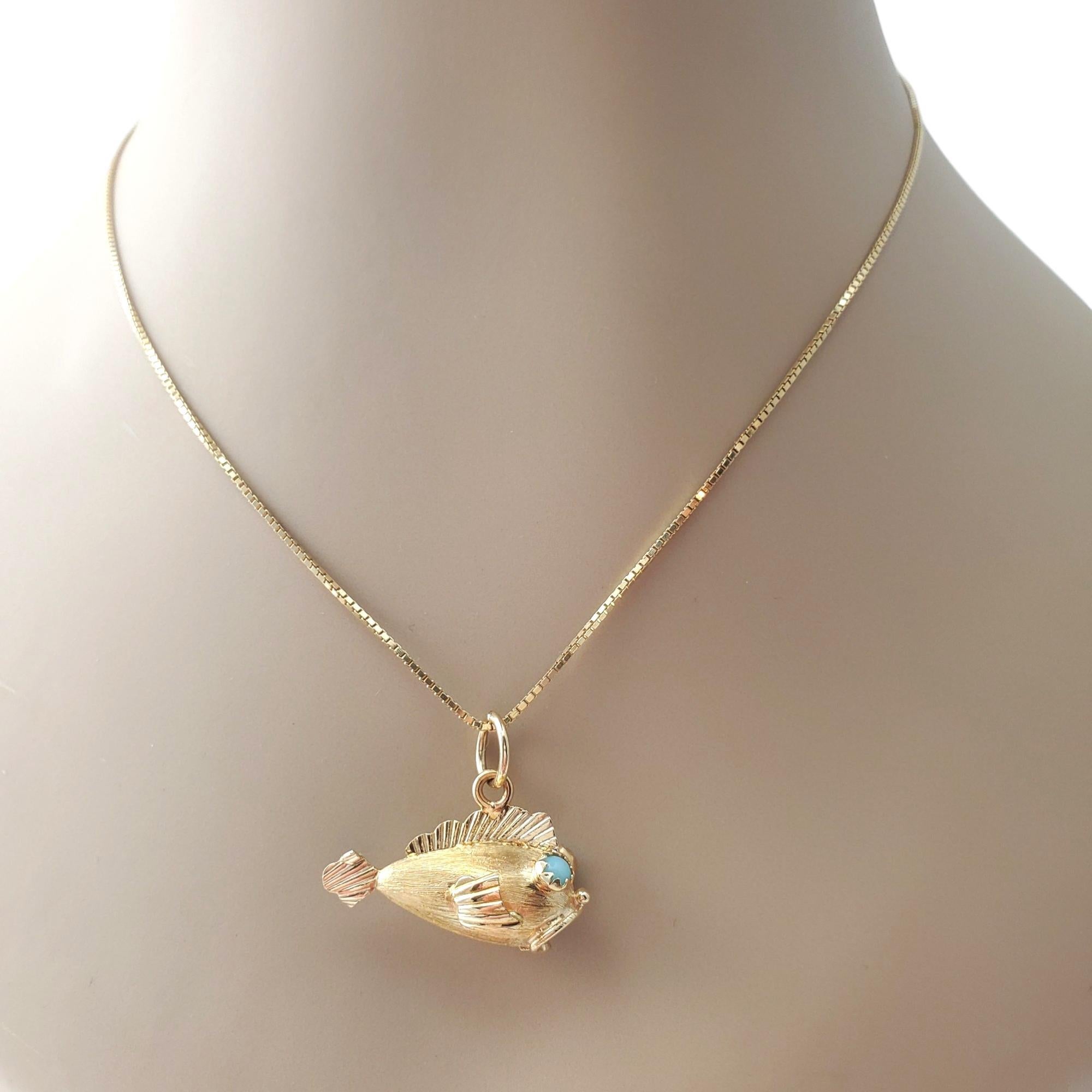 14K Yellow Gold  Puffer Fish Charm #18103 6