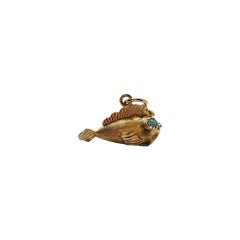14K Yellow Gold  Puffer Fish Charm #18103