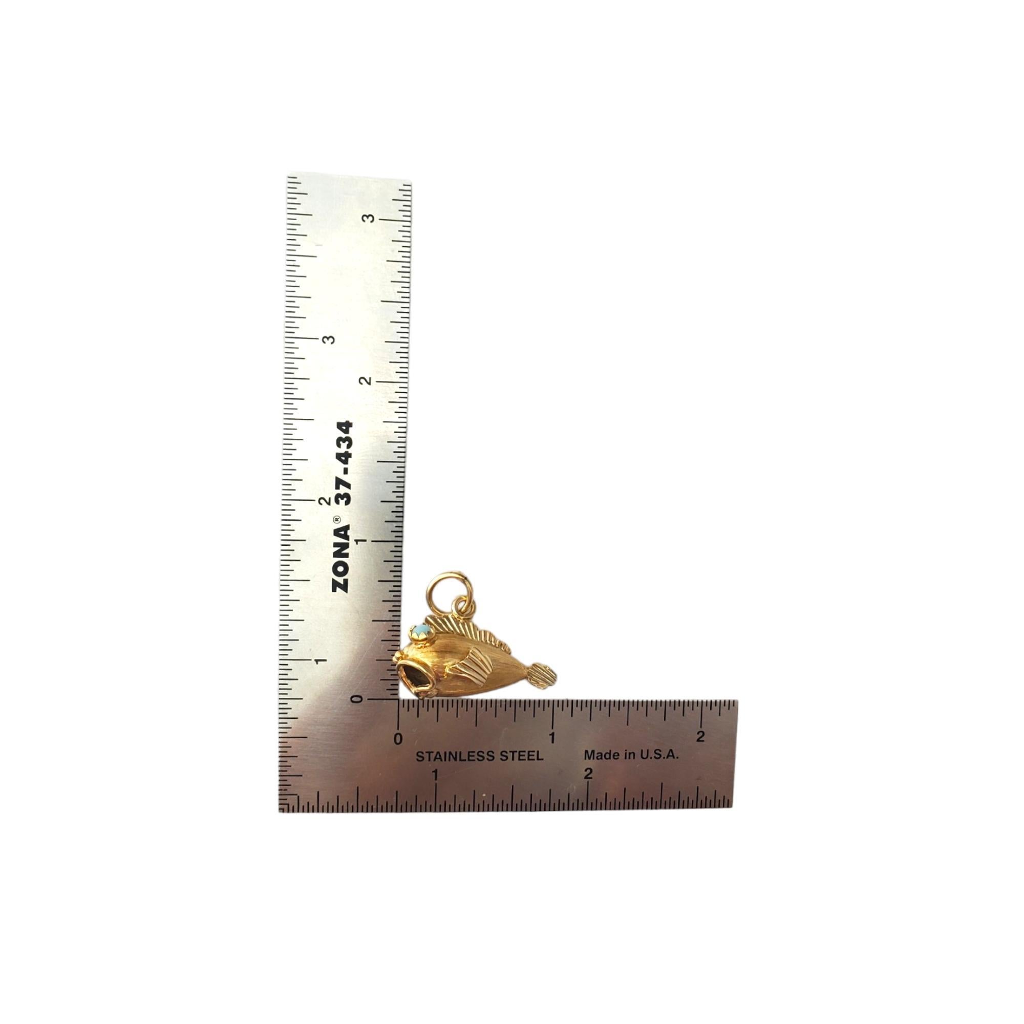 14K Yellow Gold  Puffer Fish Charm #18103 5