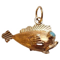 14K Yellow Gold  Puffer Fish Charm #18103