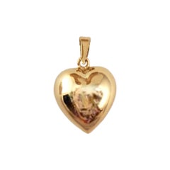 14K Yellow Gold Puffy Heart Charm #17938