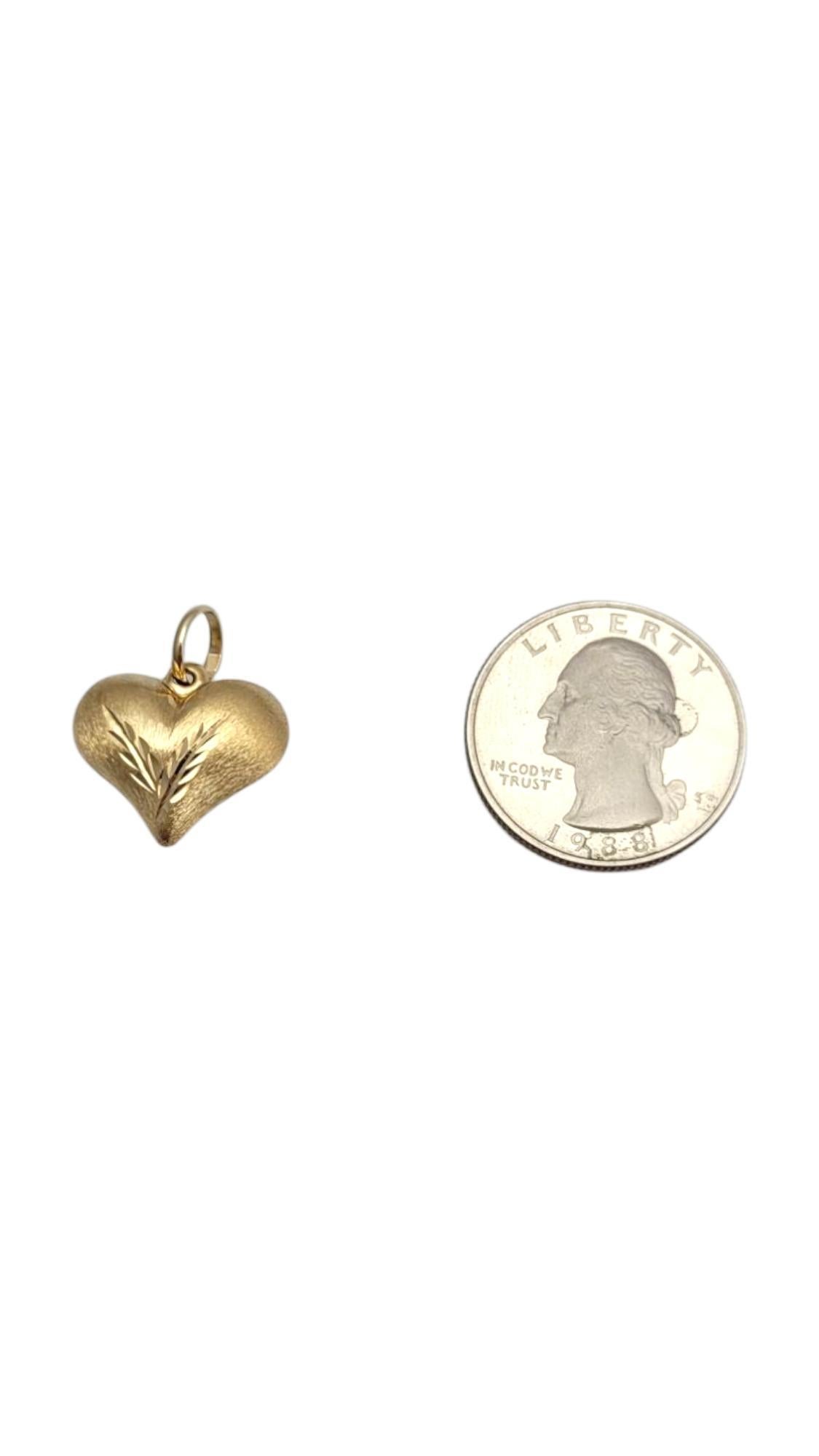 14K Yellow Gold Puffy Heart Pendant #21631 en venta 4