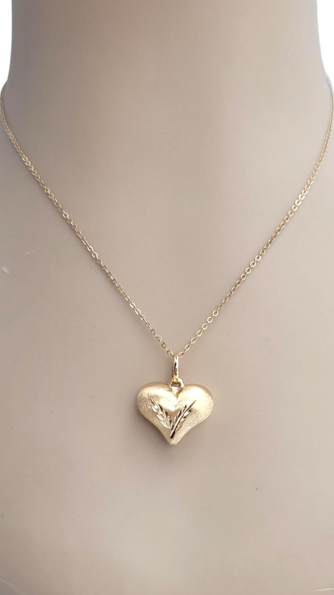 14K Yellow Gold Puffy Heart Pendant #21631 en venta 5