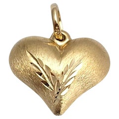 14K Yellow Gold Puffy Heart Pendant #21631