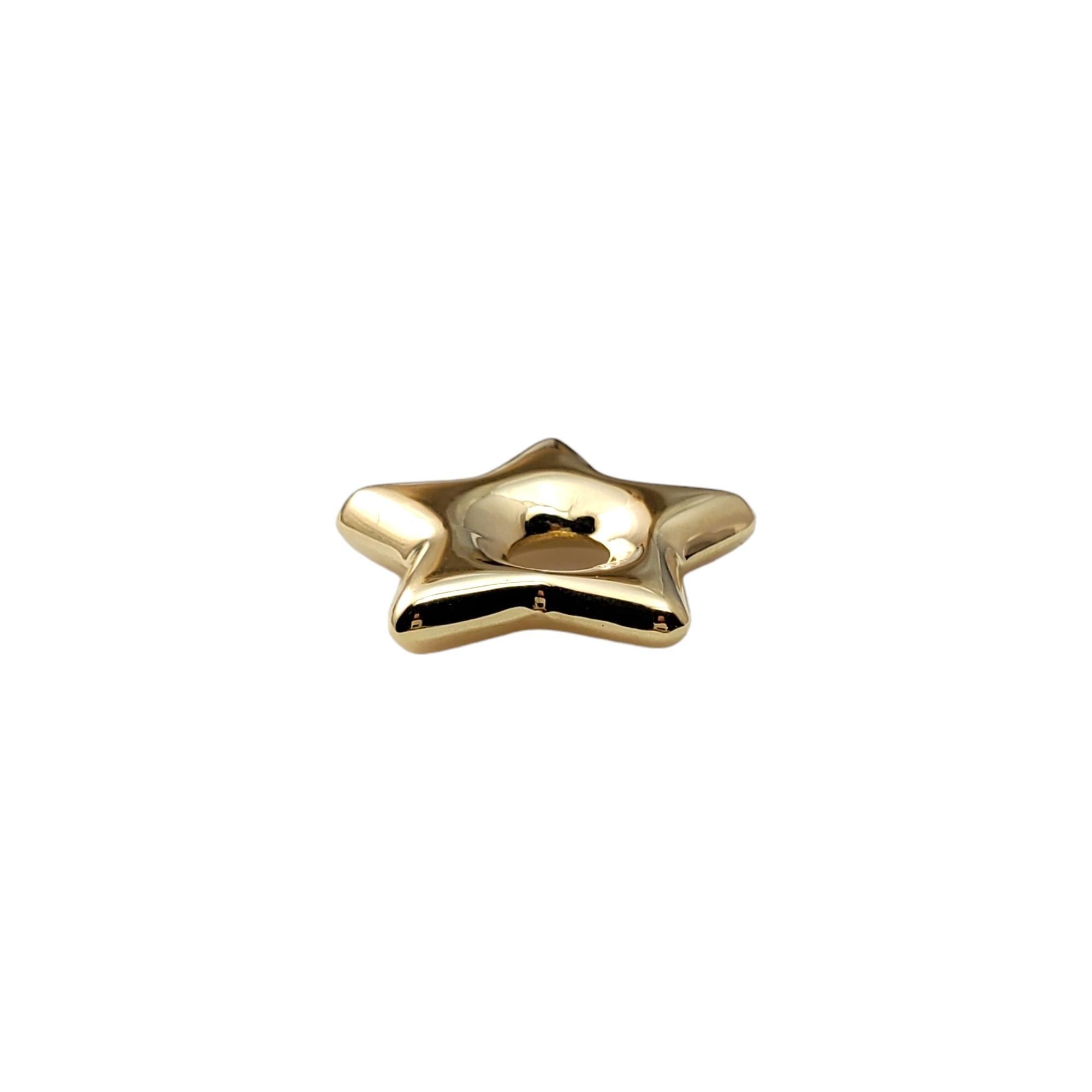 14K Gelbgold Puffy Star Hoop Akzent-Anhänger #16667 Damen