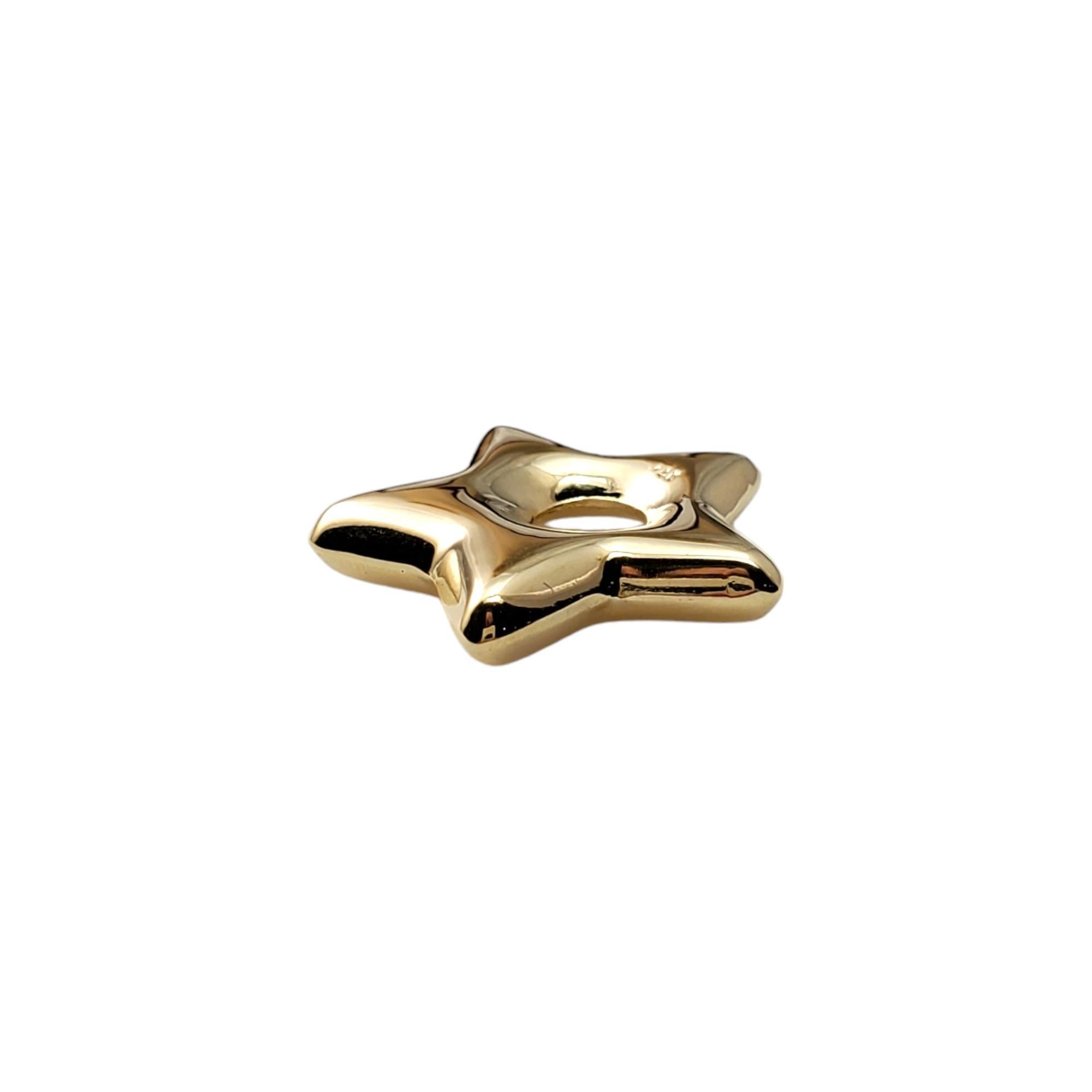 14K Gelbgold Puffy Star Hoop Akzent-Anhänger #16667 1