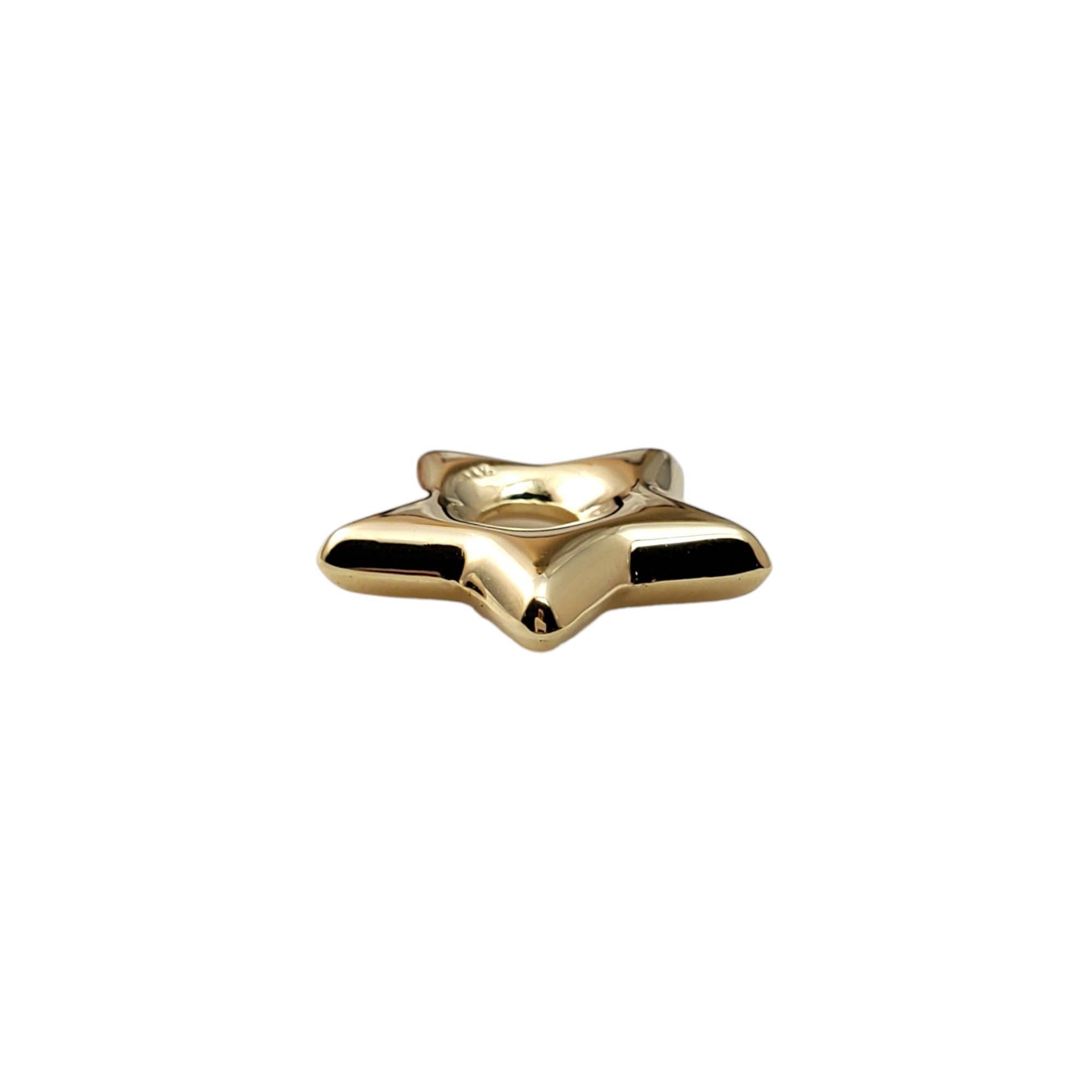 14K Gelbgold Puffy Star Hoop Akzent-Anhänger #16667 2