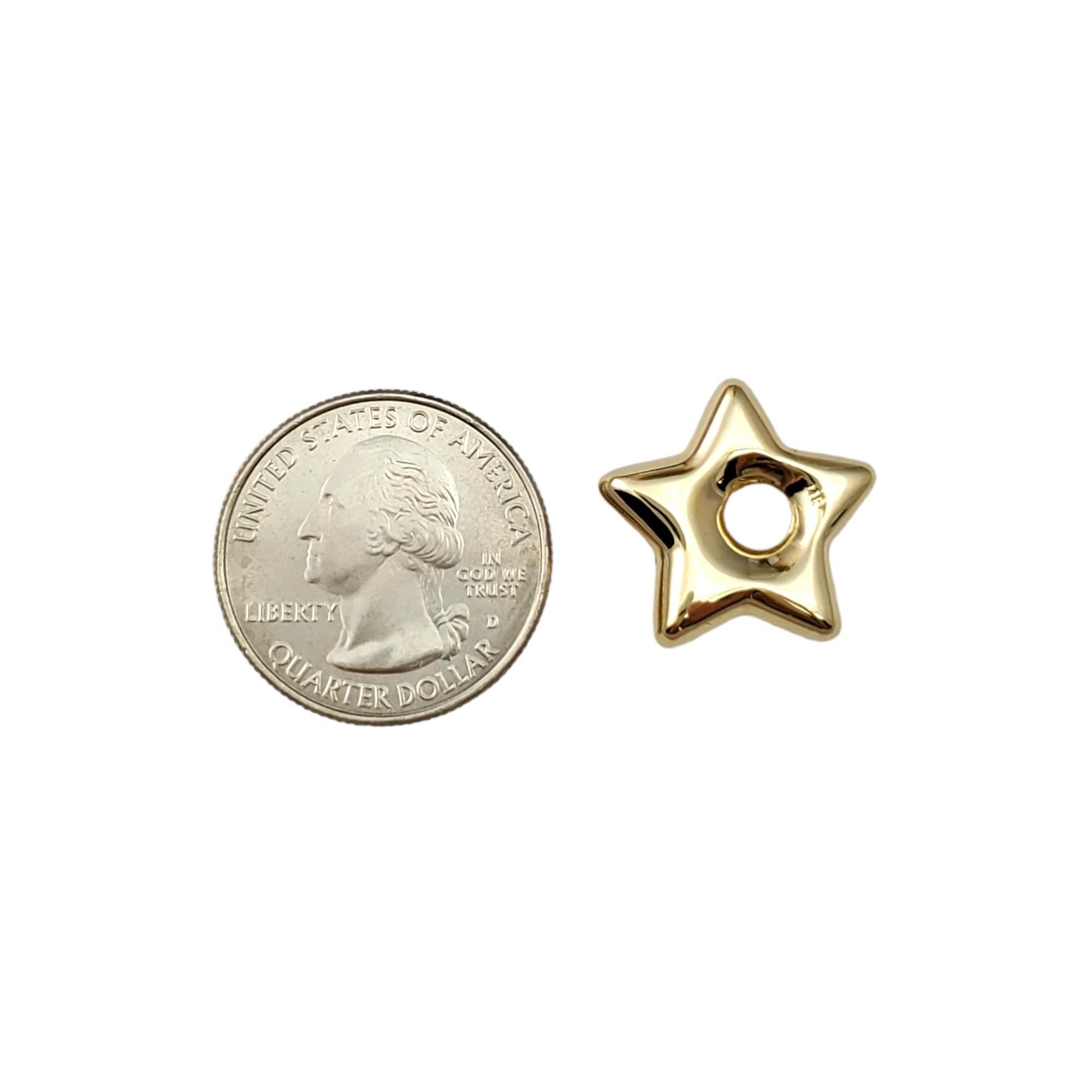 14K Gelbgold Puffy Star Hoop Akzent-Anhänger #16667 3