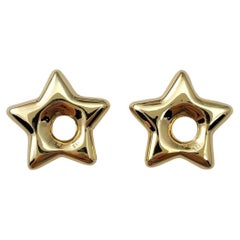 14K Yellow Gold Puffy Star Hoop Accent Charms #16667
