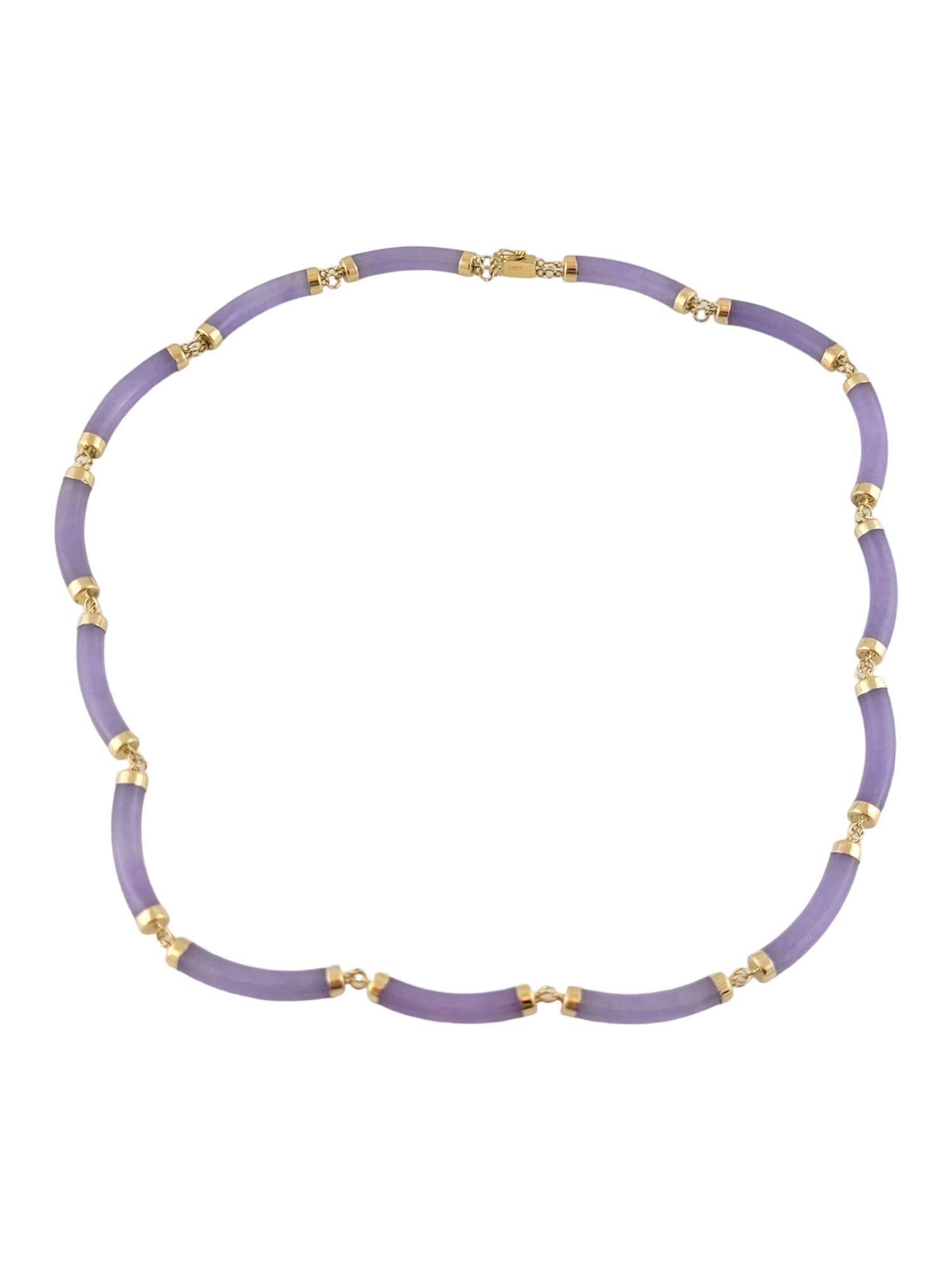 Women's 14k Yellow Gold Purple Jade Necklace