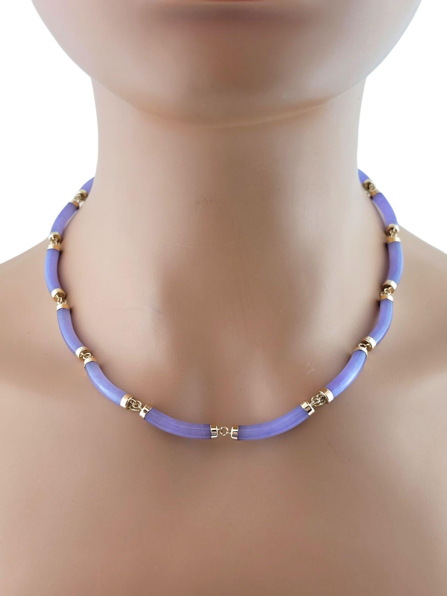 14k Yellow Gold Purple Jade Necklace 1