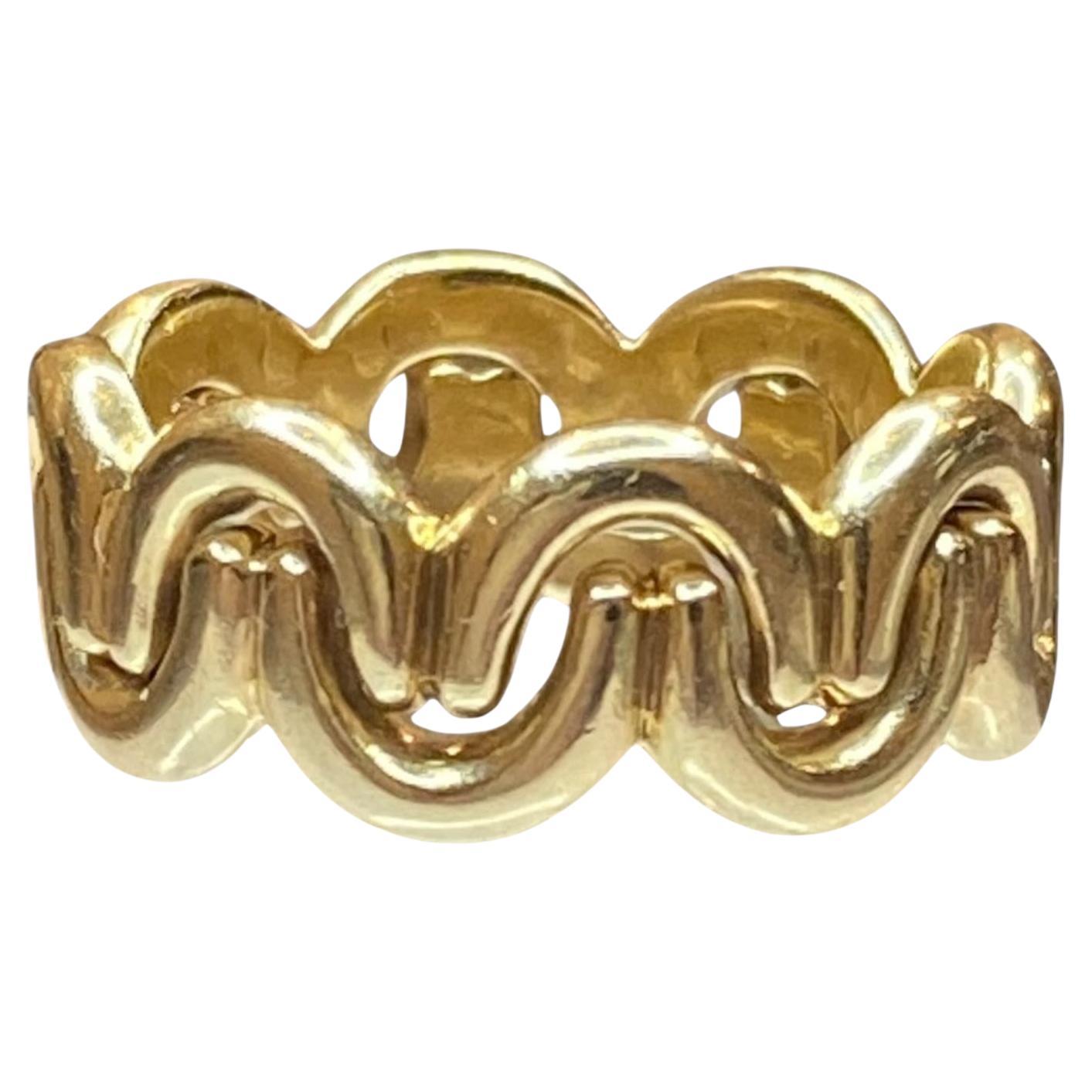 14K Yellow Gold Puzzle Band Ring