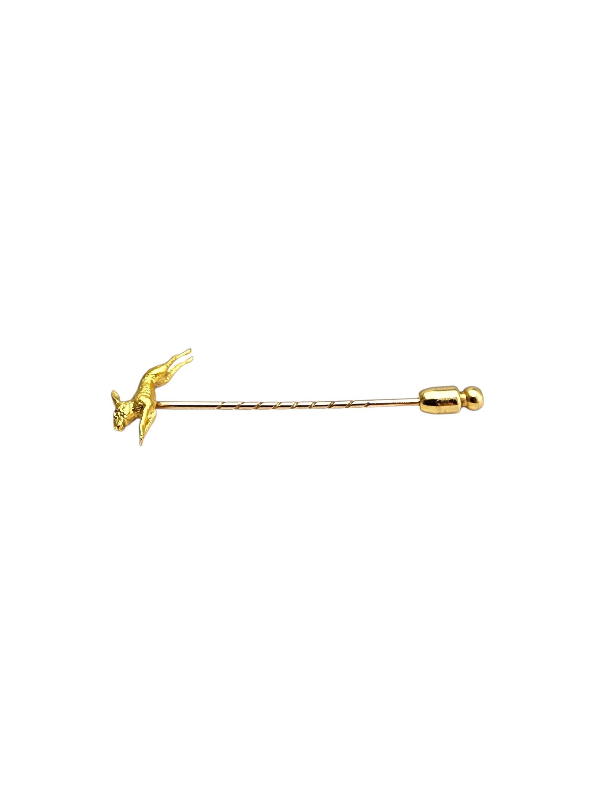 Donna Spilla a bastone coniglio in oro giallo 14K #22771 in vendita