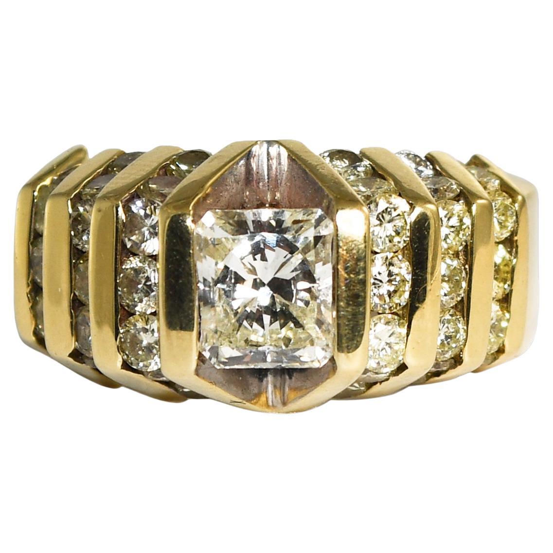 14K Yellow Gold Radiant Cut Diamond Ring 2.00ct