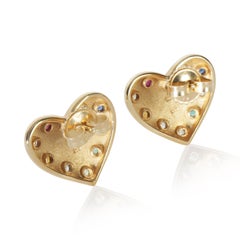 14K Yellow Gold Rainbow Gemstone Earrings
