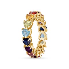 Anello Arcobaleno in oro giallo 14K, misura 4