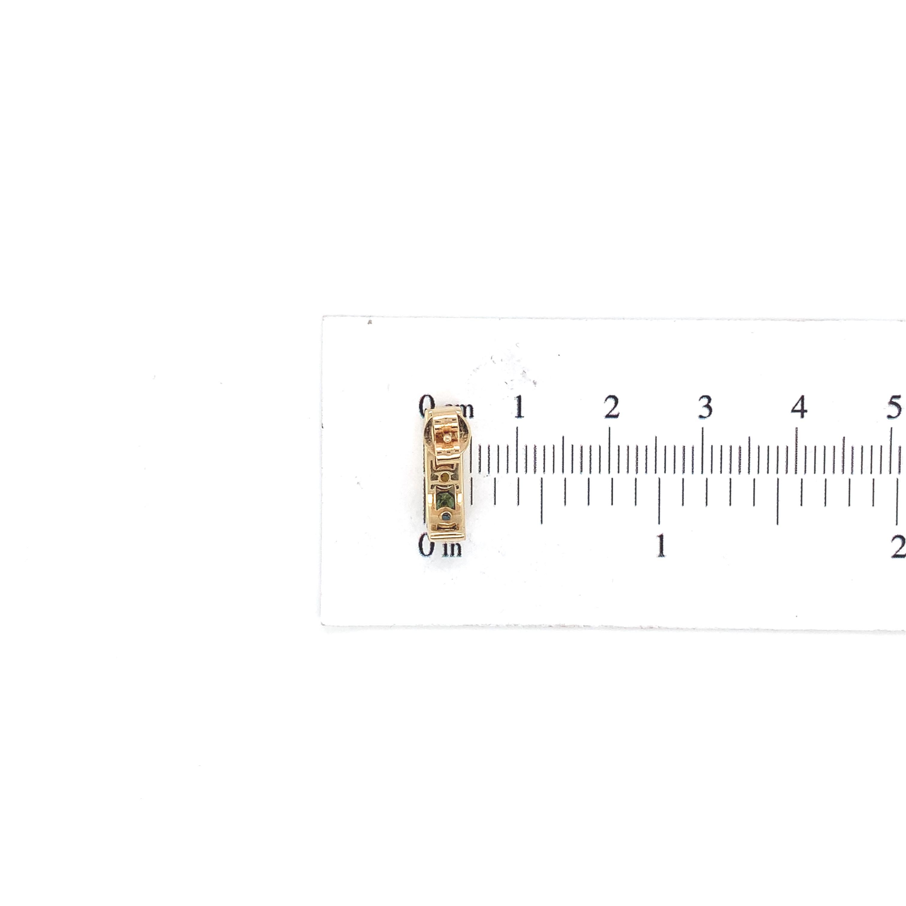 14K Yellow Gold Rainbow Sapphire Stud Earrings For Sale 2