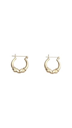 14K Yellow Gold Ram Head Hoop Earrings #21108