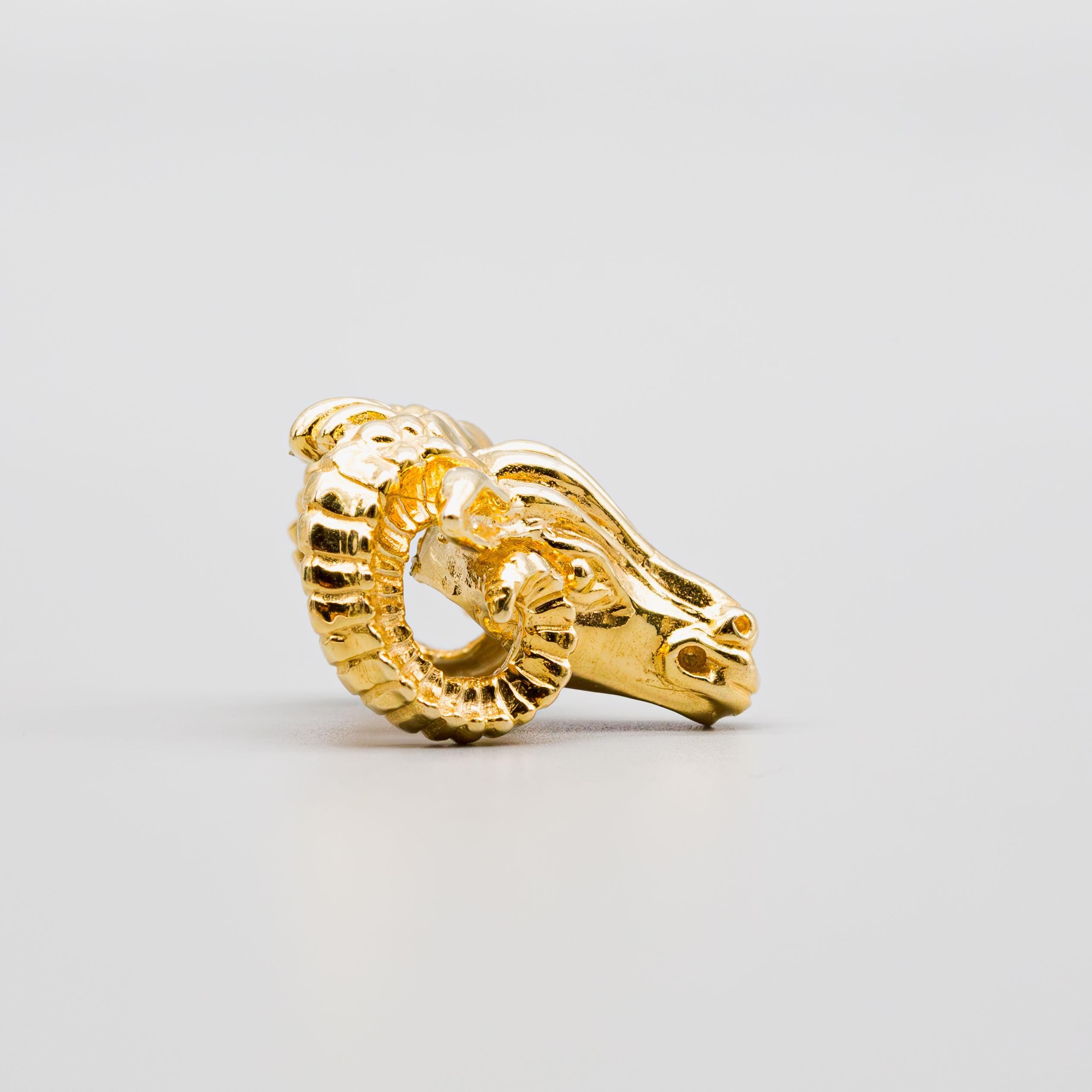 da uomo o donna Ciondolo ariete in oro giallo 14k in vendita