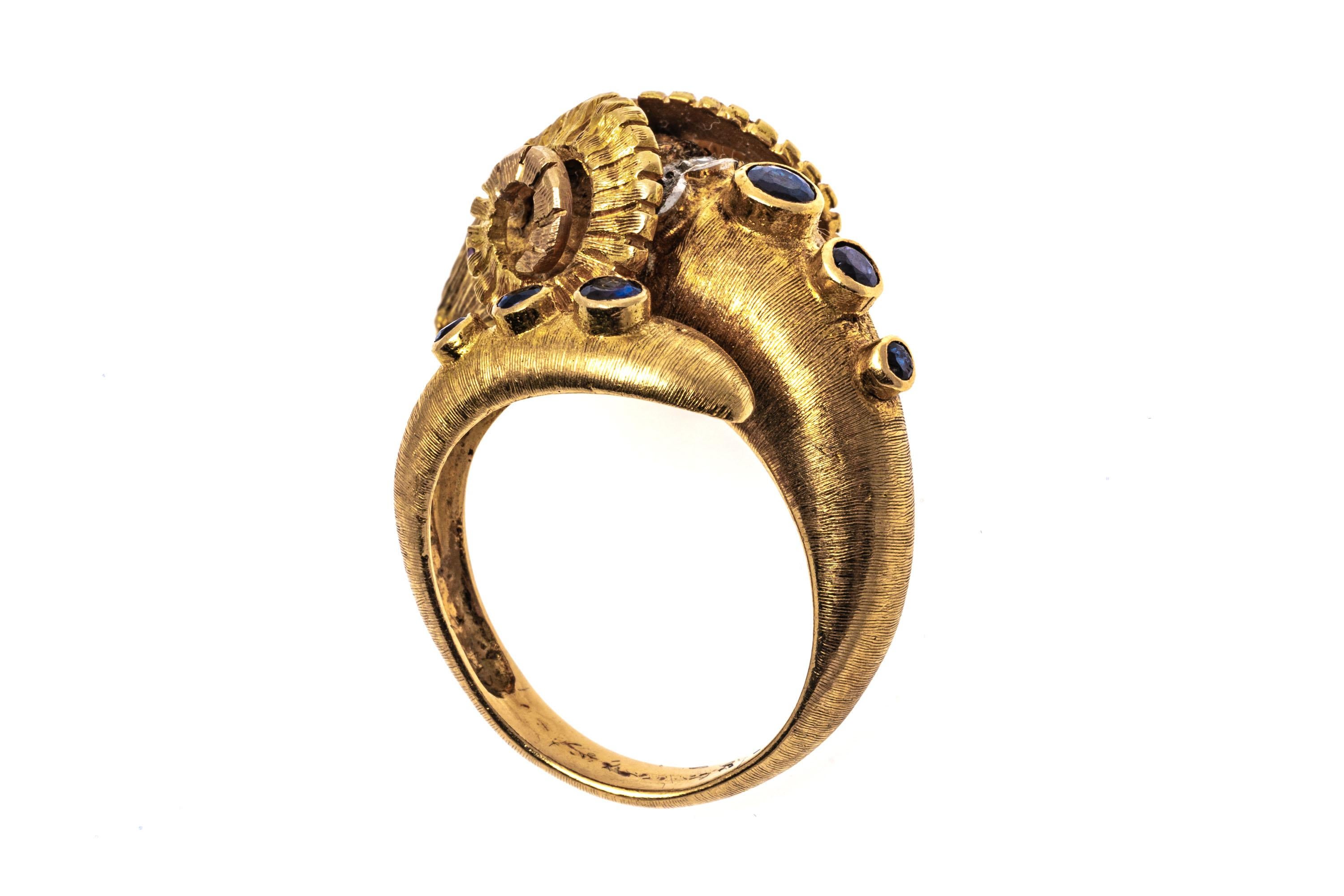 gold ram head ring