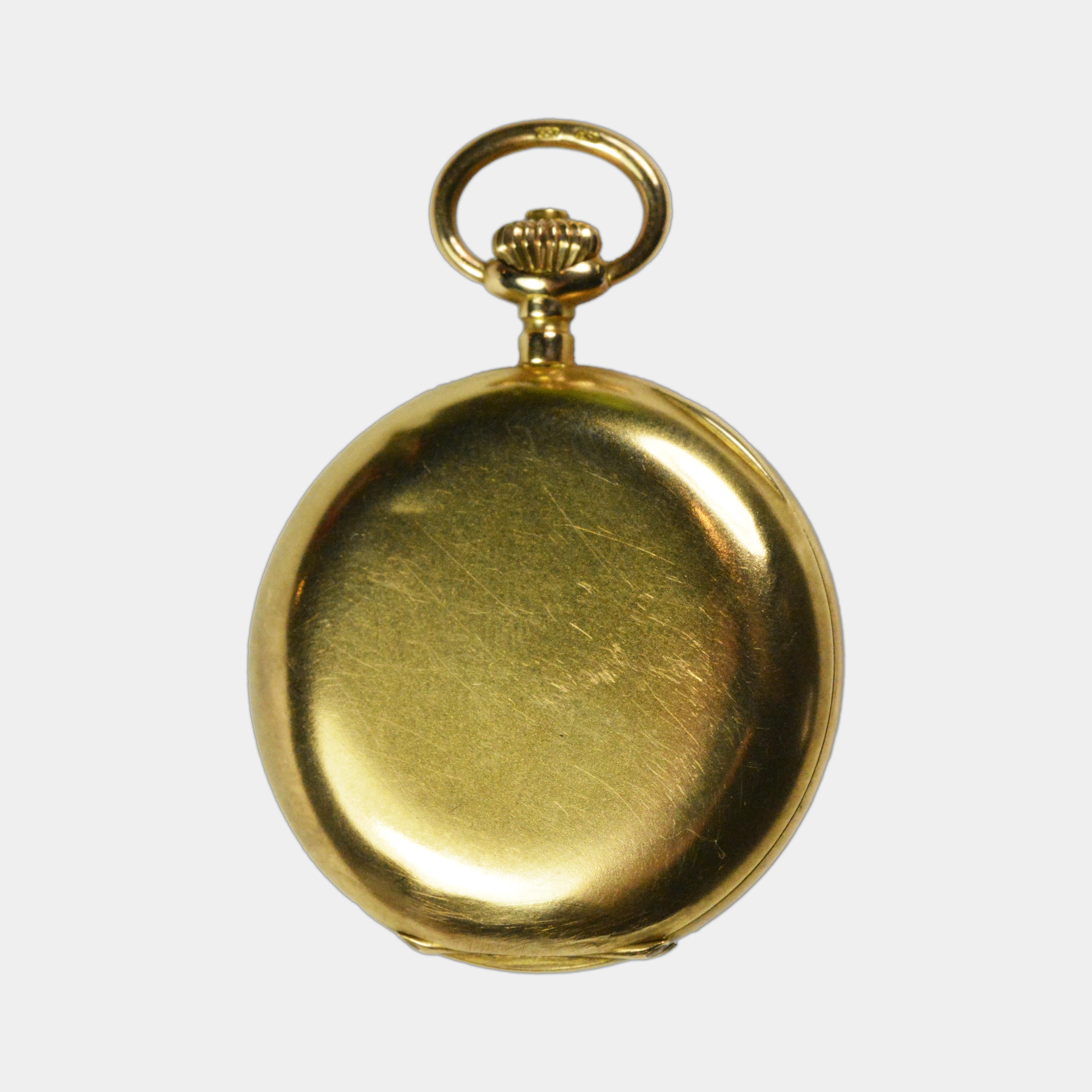Uncut 14K Yellow Gold Rare Locle Diamond Pocket Watch