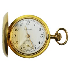 14K Yellow Gold Rare Locle Diamond Pocket Watch