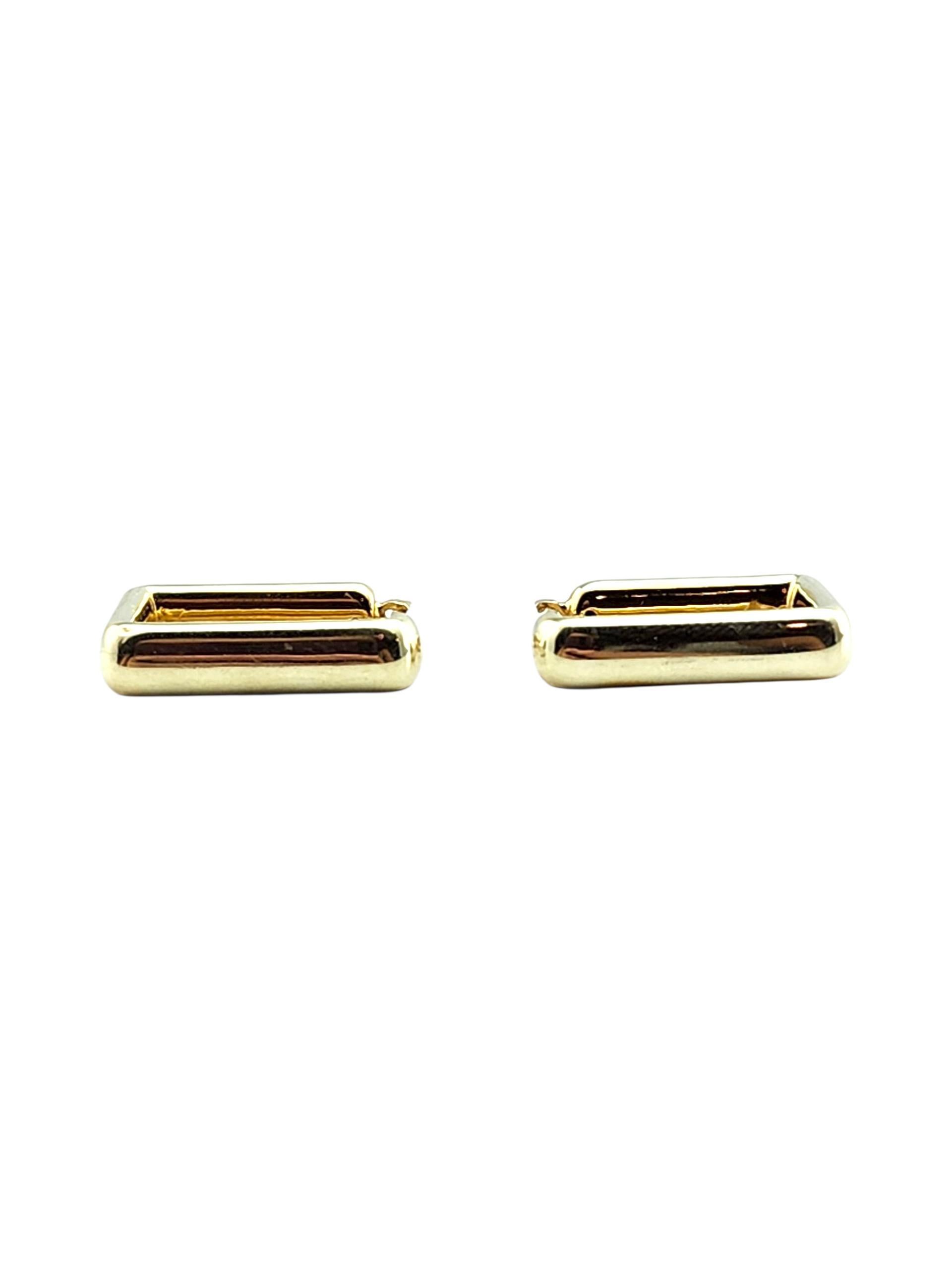 De las mujeres Pendientes de aro rectangulares de oro amarillo de 14 quilates #21954 en venta