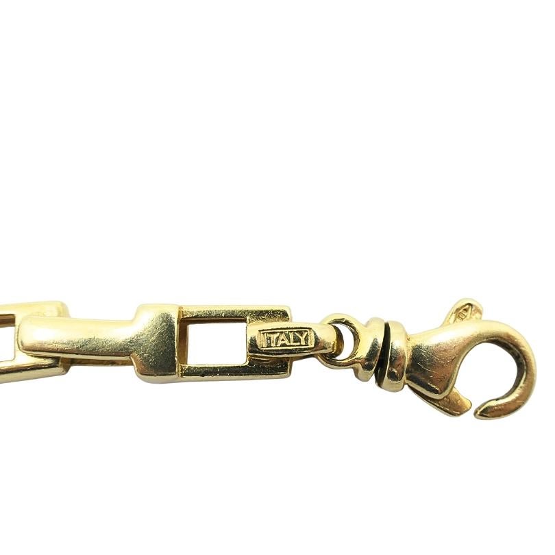 14k Yellow Gold Rectangular Bar Link Chain Necklace in vendita 3