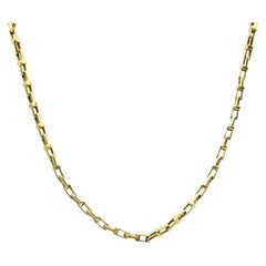 14k Yellow Gold Rectangular Bar Link Chain Necklace