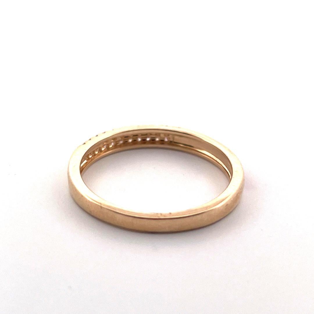 14 Karat Gelbgold Roter Emaille-Diamant-Ring (Rundschliff)