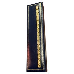 14K Yellow Gold Retro Italian Link Bracelet, 19cm - 7.4". Finition satinée et brillante.